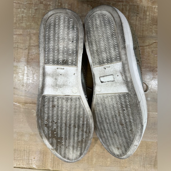 Shellys London STELLA  metallic silver Oxford platform shoes sneakers lace up - Picture 11 of 14